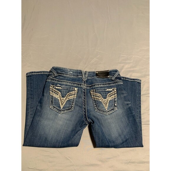 Vigoss Blue Silver Capri Pants with Contrast Stitching Size 1 - Picture 10 of 15